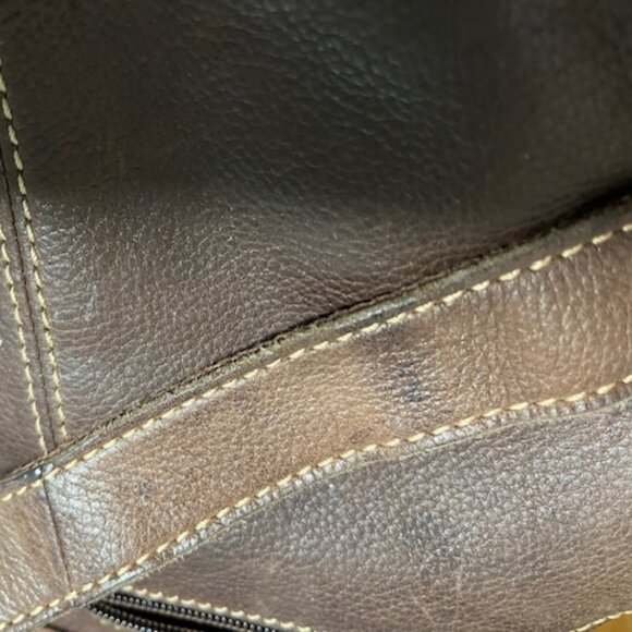 VTG Fossil Sutter Multi-Pocket Messenger Crossbody Pebbled Finish Leather Bag - Picture 15 of 16